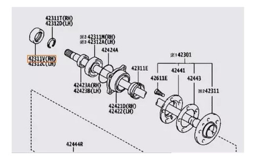 Estopera De Transmision Trasera Meru Prado Fortuner Hilux Foto 3