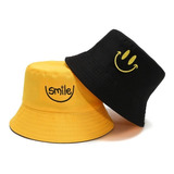 Bone Chapeu Bucket Hat Smile Sorriso Dupla Face Amarelo Top