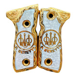 Cacha Beretta Logo Beretta Cn Chapa De Oro Y Tornillos