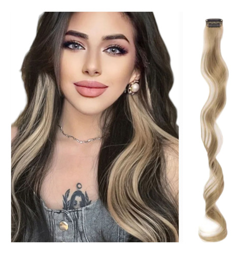 Extensión Tira Cabello Sintético Con Clip Decorativo X 2  