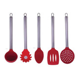 Kit Utensílios De Inox Com Silicone 5 Peças Class Home