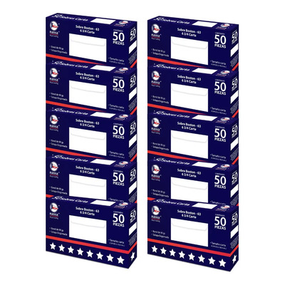 500 Sobres Correspondencia Nassa Blanco 9.2 X 16.4cms 6 3\u002F4 | Envío gratis