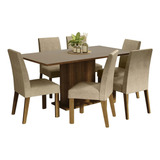 Juego Comedor Mesa Tablero Madera 6 Sillas Renata Madesa M/c