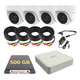 Kit Video Vigilancia Cctv 4 Cámaras Hd 720p 500 Gb Domo