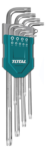 Juego Llaves Allen Torx T10 A T15 Total 9 Pz Industrial Cr-v Color Gris