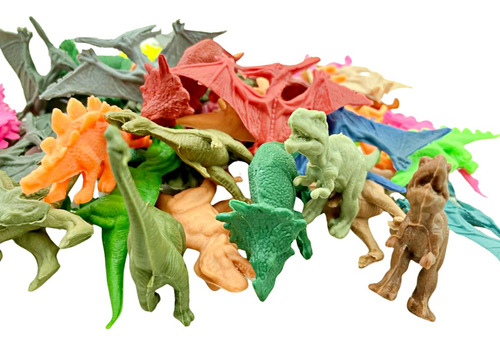 Set Dinosaurios Goma Muñeco X12 Juguete Infantil Dinos Ch Ca