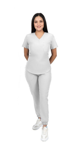Pijama Quirurgica Jogger Antifluidos Mujer Blanco