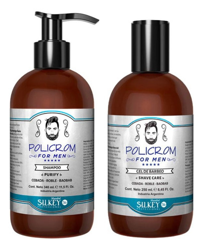 Silkey For Men Barberia  - Shampoo  Purify  +  Gel De Barbeo