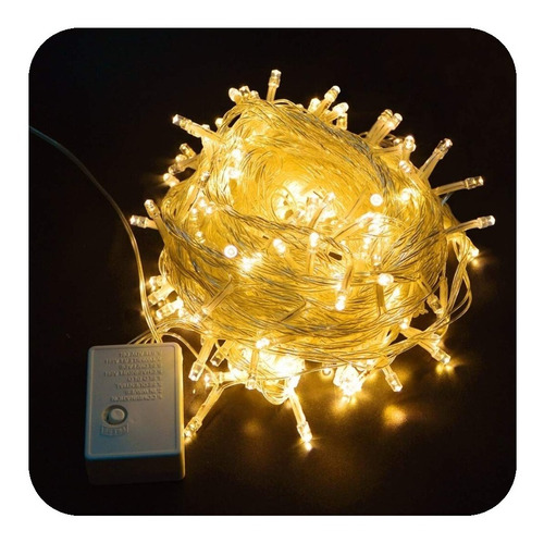 Pisca Pisca Natalino 100 Leds 9,2m 127v Amarelo Decoração