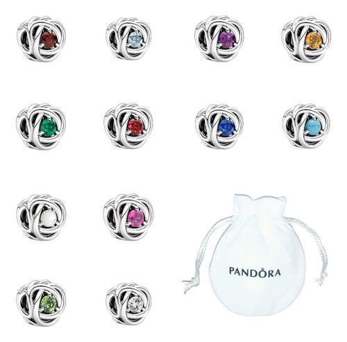 Charms Pandora Piedras Mes Original Incluye Bolsa Cubrepolvo