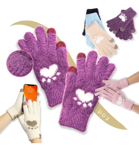 Guantes Termicos De Polar Peluche Abrigados Invierno Frio