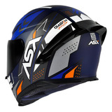 Capacete Asx Eagle Racing Diagon Azul Branco Fosco Tamanho Do Capacete 54-xs