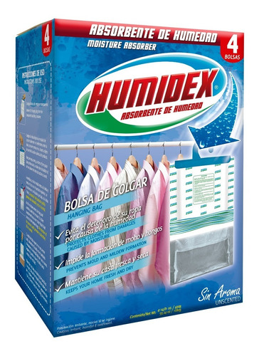 Humidex Pack X 4 Bolsas De Colgar Sin Ar - Kg a $42