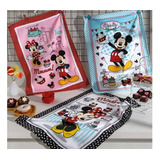 Kit 5 Pano De Copa Atoalhado Dolher Minie Mickey