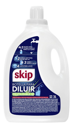 Jabon Liquido Skip Diluir Bio Enzimas 500 Ml + Botella X 3lt