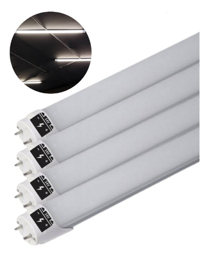 4 Lampada Tubular Led T8 7w 40cm Branco Frio 6500k 24 Volts