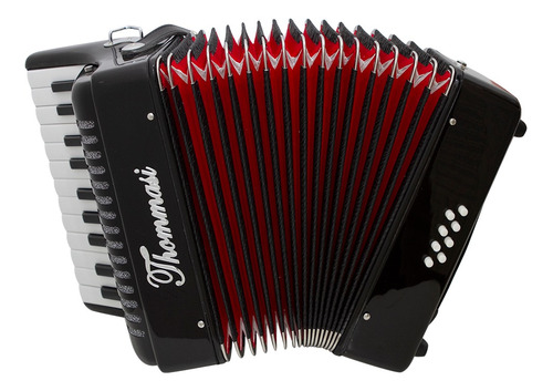 Acordeon 8 Baixos 22 Teclas Ta 822 Preto Thommasi