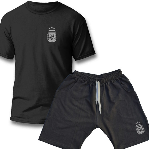 Conjunto Para Niños Remera Y Short Algodon Futbol Argentino