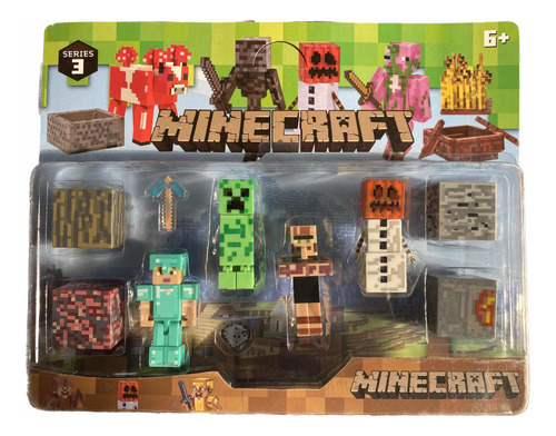 Muñecos Minecraft My World Blister X8 Figuras Accesorios