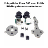 2 Joysticks + Tapa, Gomas Conductoras, 2 Lb Y 2 Rt Xbox 360