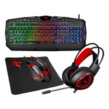 Kit Gamer Sentey Teclado Mouse Auricular Pad Combo 4en1