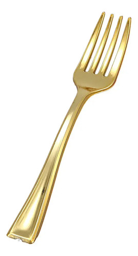 Cucharas Desechables De Plástico Dorado - 50 Pzas