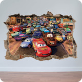 Vinilo Mural Pared Rota Gigante Cars Rayo Mcqueen 100x150