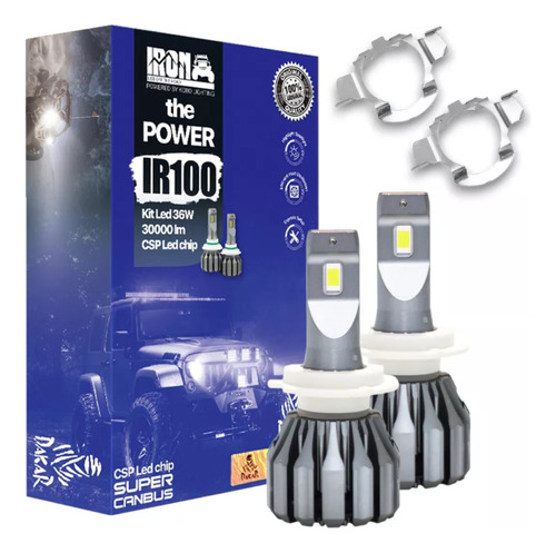 Led Kit Canbus Ir100 H7 + Adaptador Vw Vento Bora Clio Astra