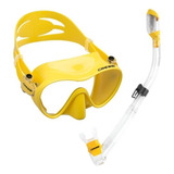 Combo Cressi Frameless/ Supernova Dry Snorkeling Y Buceo Color Amarillo