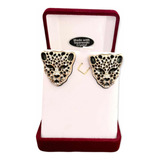 Aros  Swarovski Crystal Animal Cheetah Femeninos Modernos