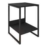 Mesa De Cabeceira Estilo Industrial Tokio Ferro Preto