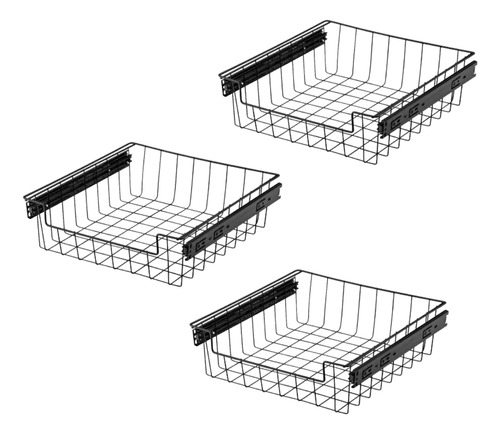 Trio Fruteira Preta 57cm Aramada Peças Planejadas Moderna