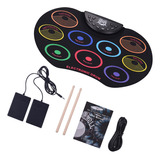 Kit De Batería Electrónica Para Niños, Juego Enrollable De P