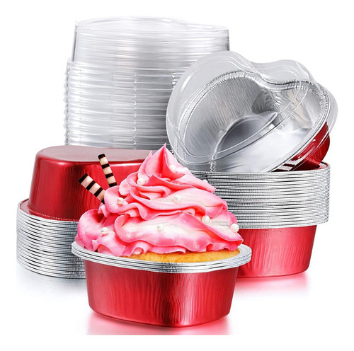 50pcs Pudding Cup Mousse Cupcake Contenedores Molde Hornear