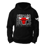 Sudadera Chicago Bulls, Negra Toros De Chicago 