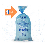 1 Kilo Bolsa De Hielo Impresa Para 5 Kg Azul