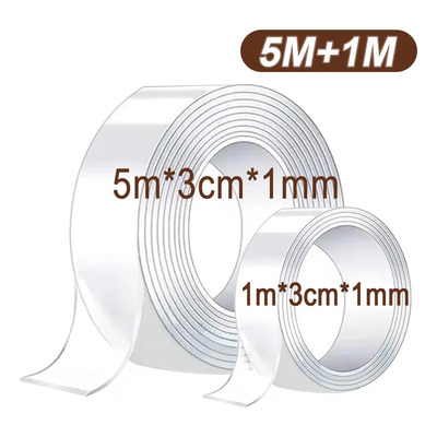 Naiwant® 6m Cinta Nano Adhesiva De Doble Cara Lavable Reutilizable 5 Mts + 1m Lavable A Prueba De Agua | MercadoLibre