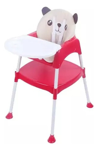 Silla Comedor Y Escritorio Para Bebe + Cojin Acolchado Oso