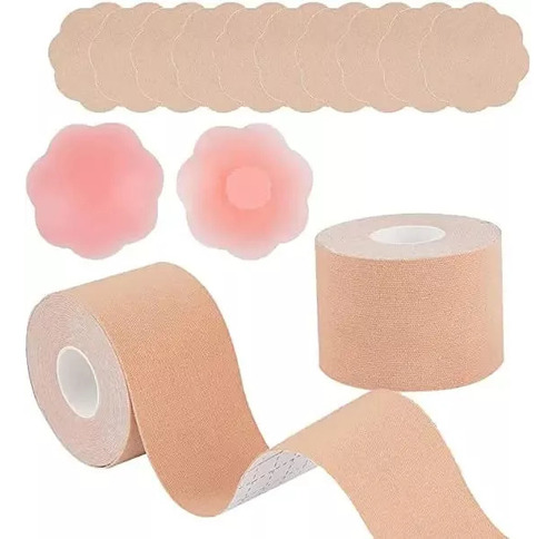 Boob Tape Cinta Levanta Pecho+pezoneras Desechable, Silicona