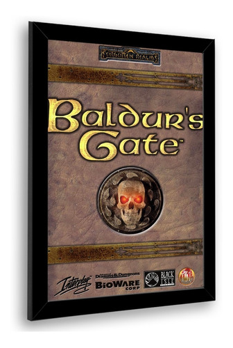 Quadro Decorativo Baldur's Gate Capa Game Emoldurado 23x33cm