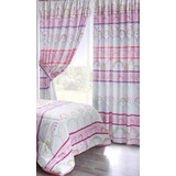 Cortinas Juego 2 Paños Infantil Jean Cartier Violeta Rosa