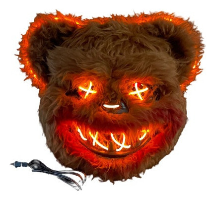 Máscara Led De Halloween Con Conejo Y Oso Sangriento
