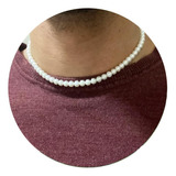 Collar De Perlas Para Hombre,collar De Perlas Blancas Para H