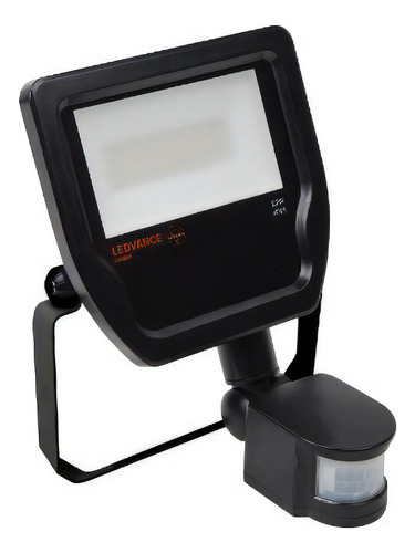 Reflector Led Ledvance Floodlight Sensor 20w Con Luz Blanco Cálido Y Carcasa Negro 220v