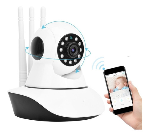 Cámara De Seguridad Ip Wifi Robot 1080p Full Hd 360° 3 Anten