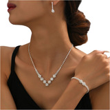 Collares Pulseras Aretes,joyas De Plata Mujerjuego De 4