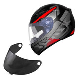 Capacete Fechado Ebf Xtroy Legacy Vermelho + Viseira Fume