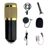 Kit Microfono Estudio Condensador Profesional + Tarjeta Usb 