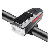 Farol De Bike 2 Led C/ Buzino E Recarregável Com Usb E Solar