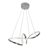 Luminaria Pendente Lustre Para Sala Teto Led Design Moderno Cor Prateado